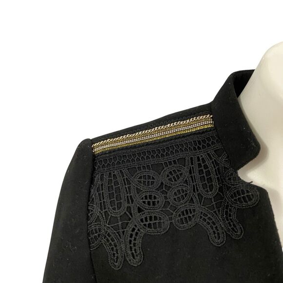 Romeo Juliet Blazer Womens Sz 4 Black Jacket Office Military Toy Soldier Office - Picture 6 of 16